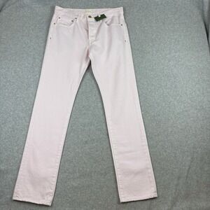 NWT SID MASHBURN Jeans Slim Straight Undyed Soft Denim Twill Pale Pink 31 x 32